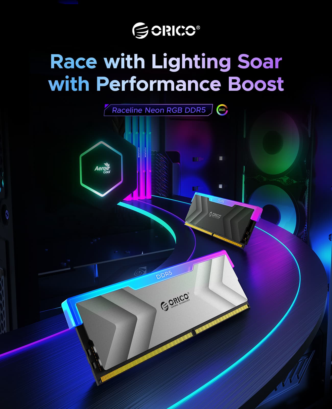 ORICO Raceline Neon DDR5 RGB RAM R500