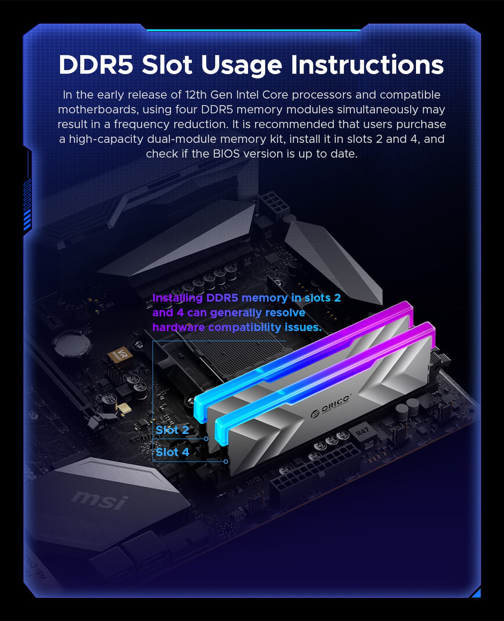 ORICO Raceline Neon DDR5 RGB RAM R500